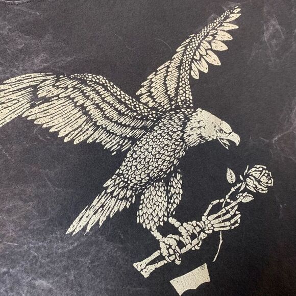 Levi’s Graphic Tie Dye Heathered Skeleton T Shirt Top Eagle Rose Large - Picture 2 of 6